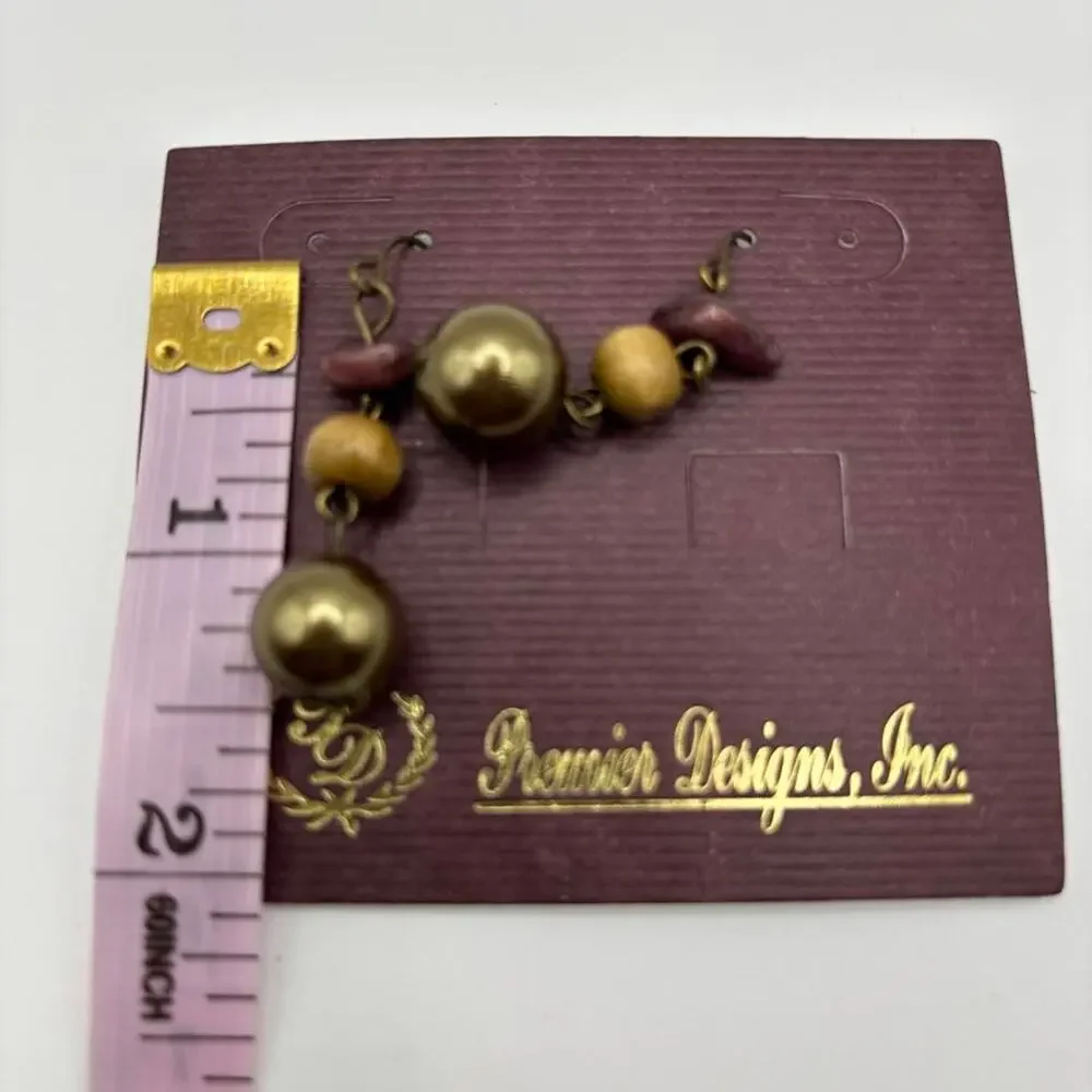 Premier designs inc earrings with beads and wood